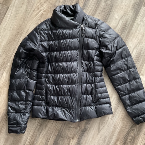Athleta Downalicious Deluxe Puffer Jacket Goose Down Quilted Black - Picture 4 of 6
